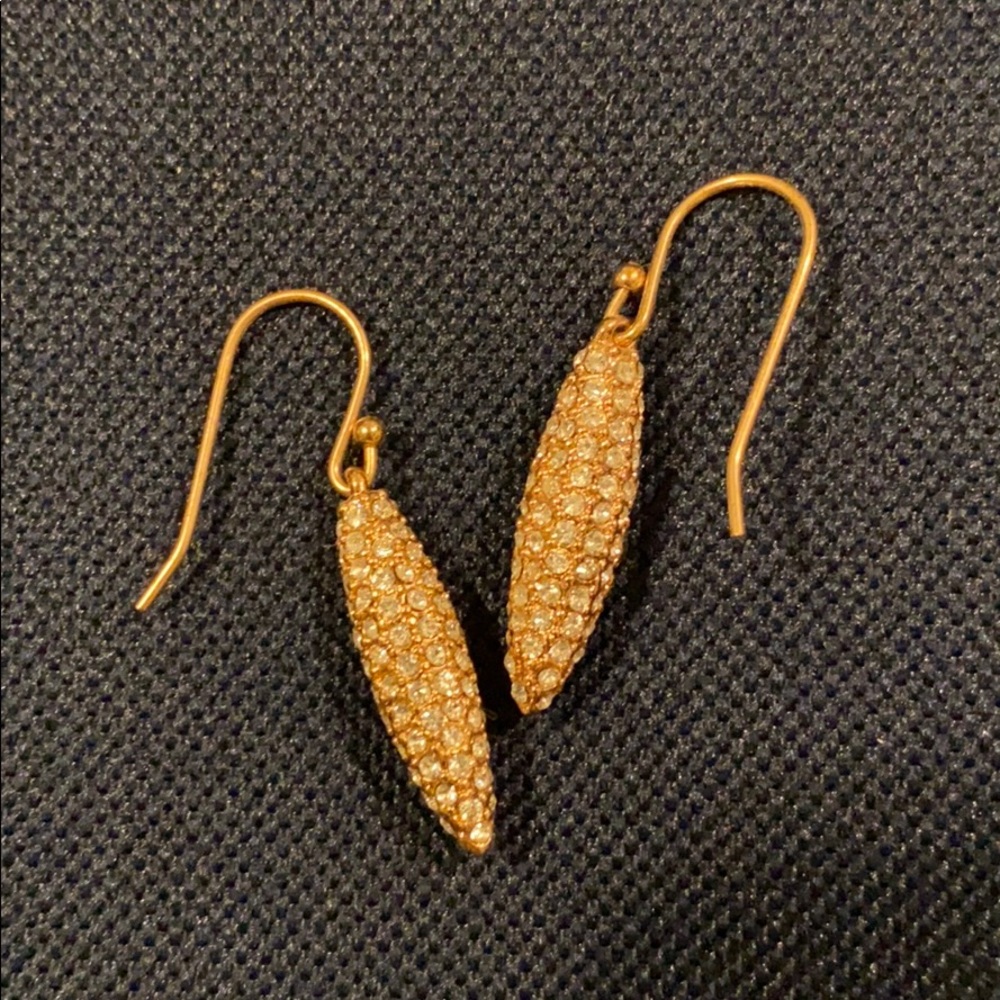 Stella & Dot Rose Gold Sparkle Drop Earrings